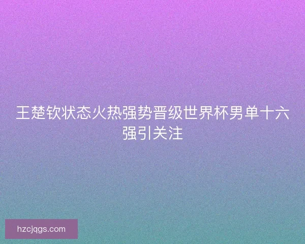王楚钦状态火热强势晋级世界杯男单十六强引关注 王楚钦状态火热强势晋级世界杯男单十六强引关注